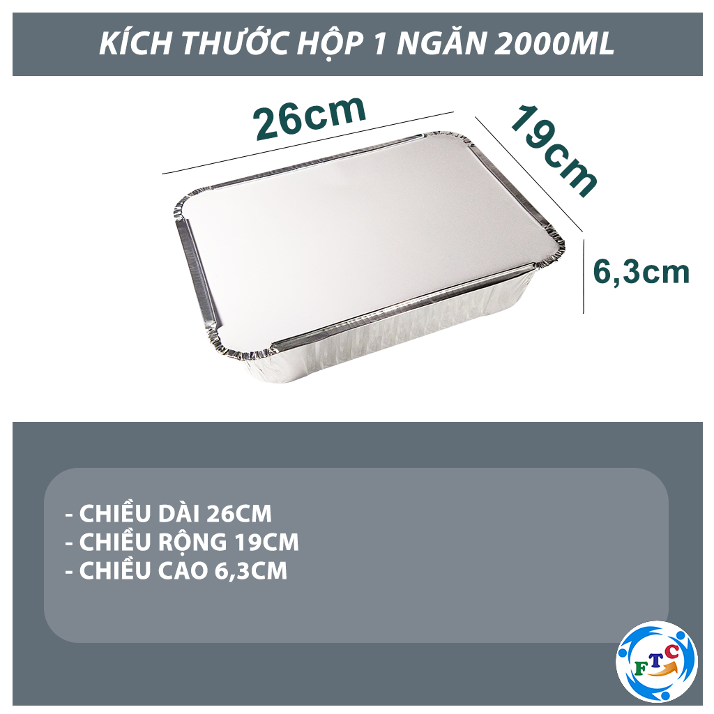 hộp nhôm đựng thực phẩm, chất liệu lá nhôm nguyên chất 100%