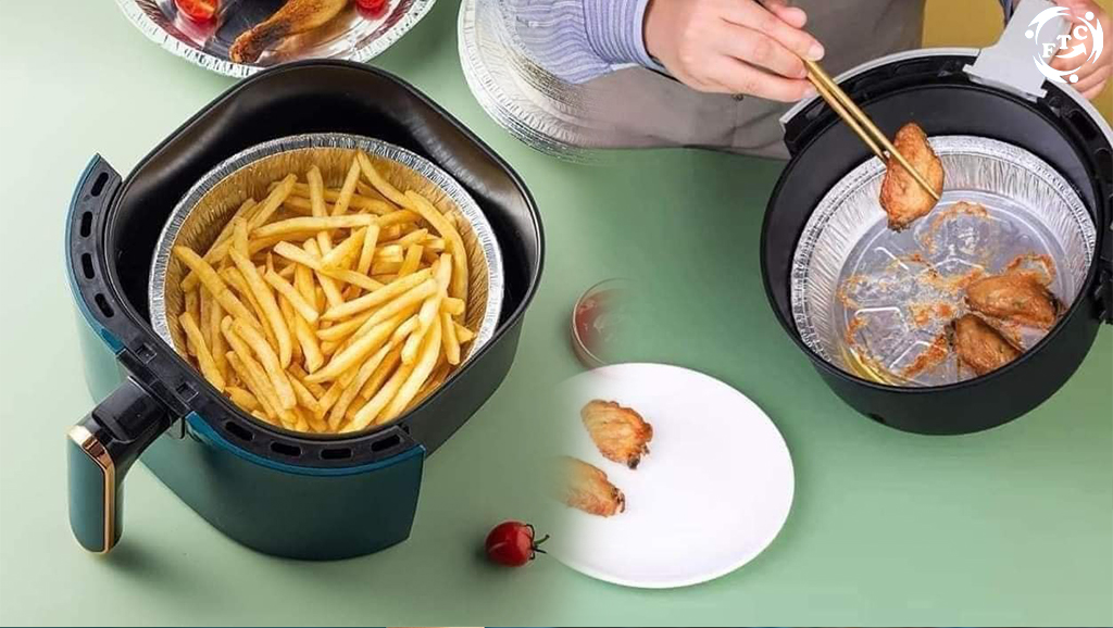 SỬ DỤNG KHAY GIẤY BẠC TRONG NỒI CHIÊN KHÔNG DẦU