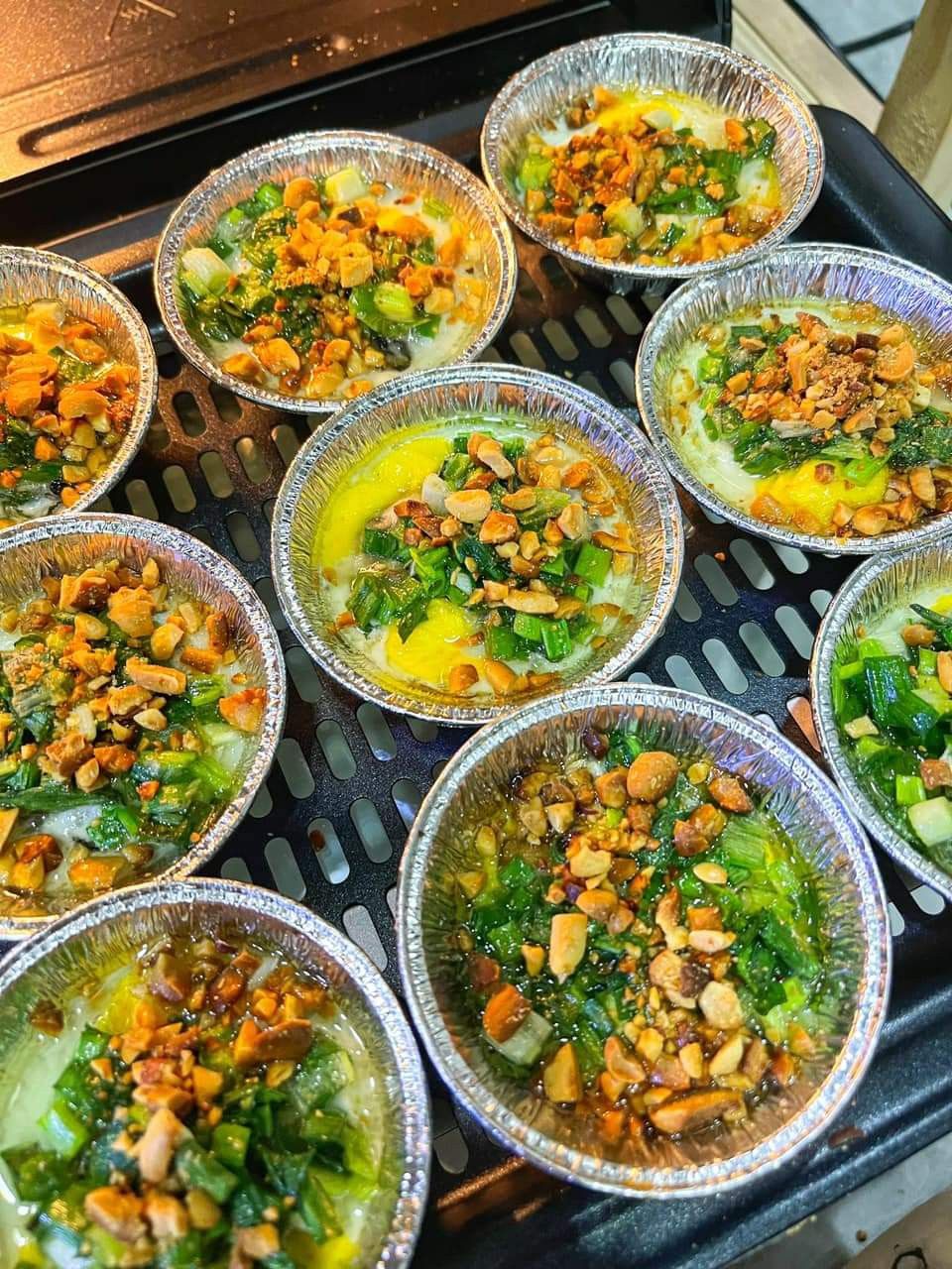 Khay Nhôm Nướng Hàu Mỡ Hành