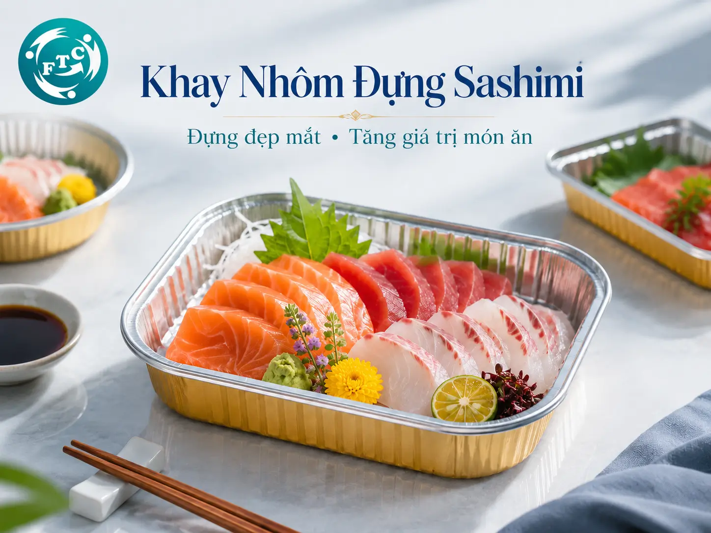 Khay nhôm đựng sashimi