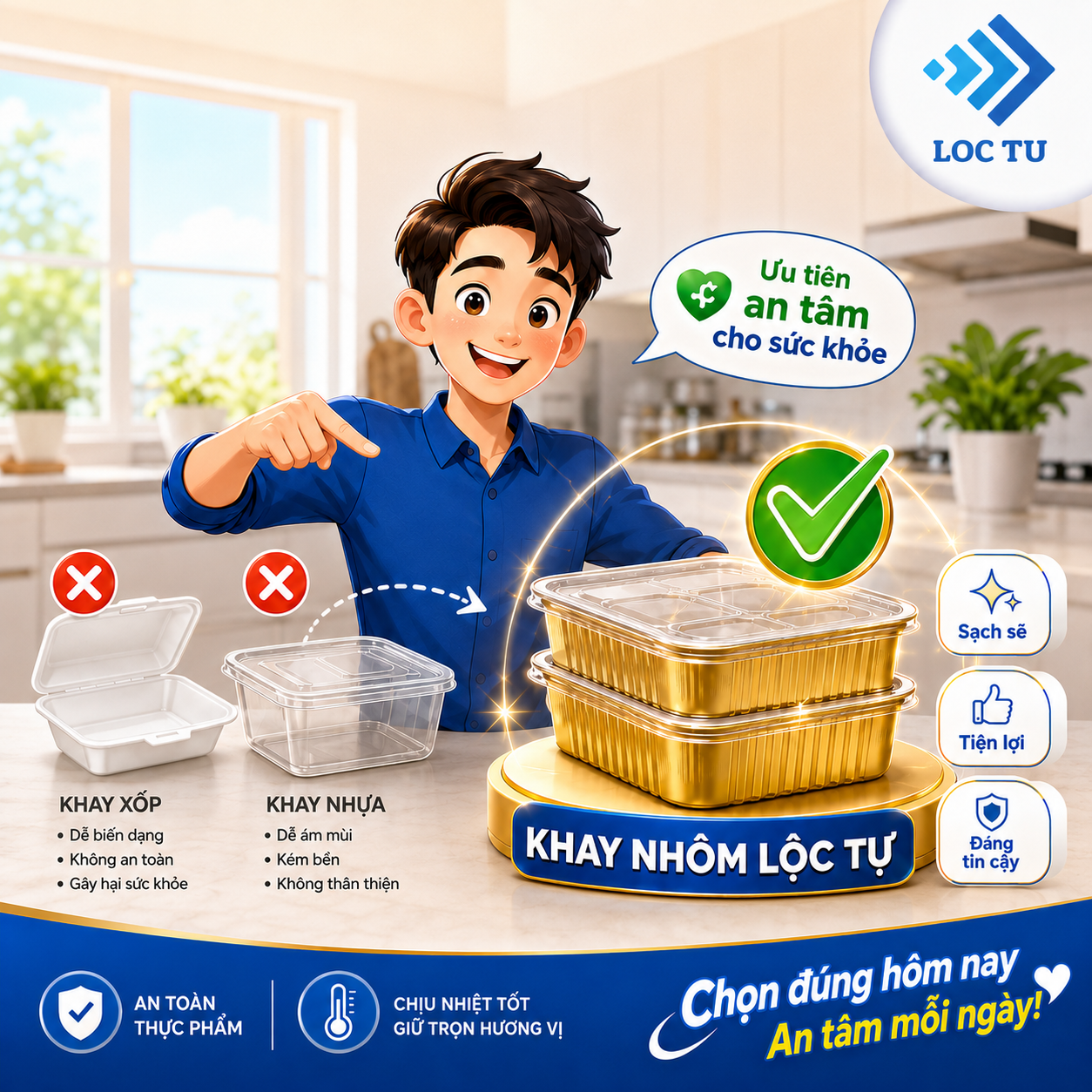 Khách hàng chọn khay nhôm tiệt trùng thay vì xốp, nhựa