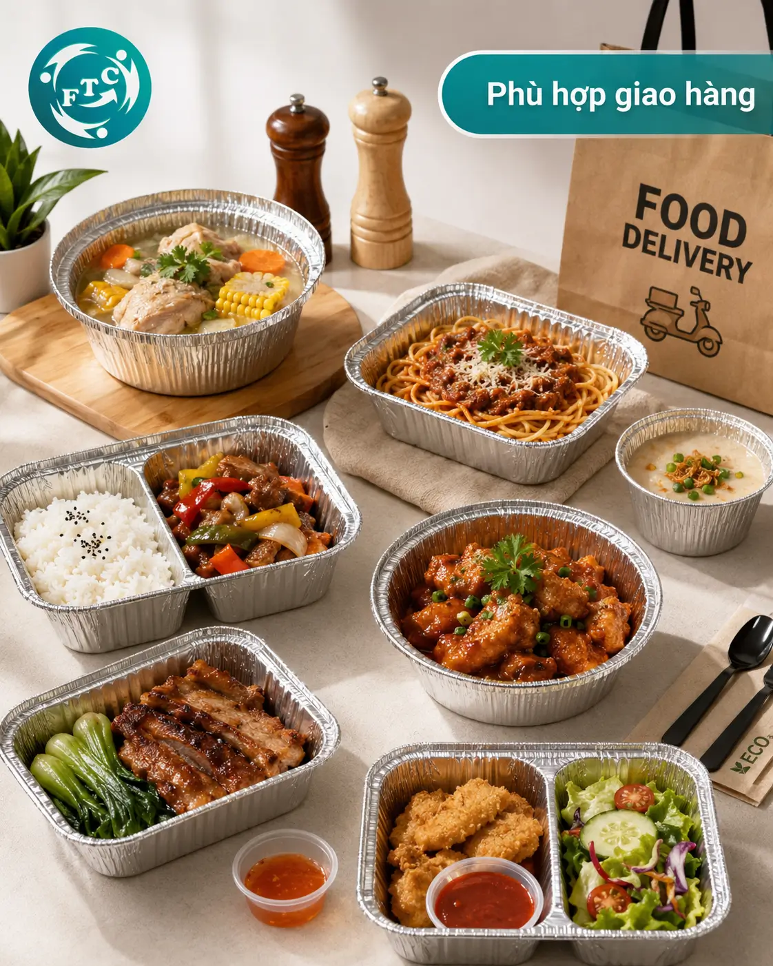 Hộp đựng đồ ăn nóng giao hàng đáp ứng nhu cầu bán mang đi