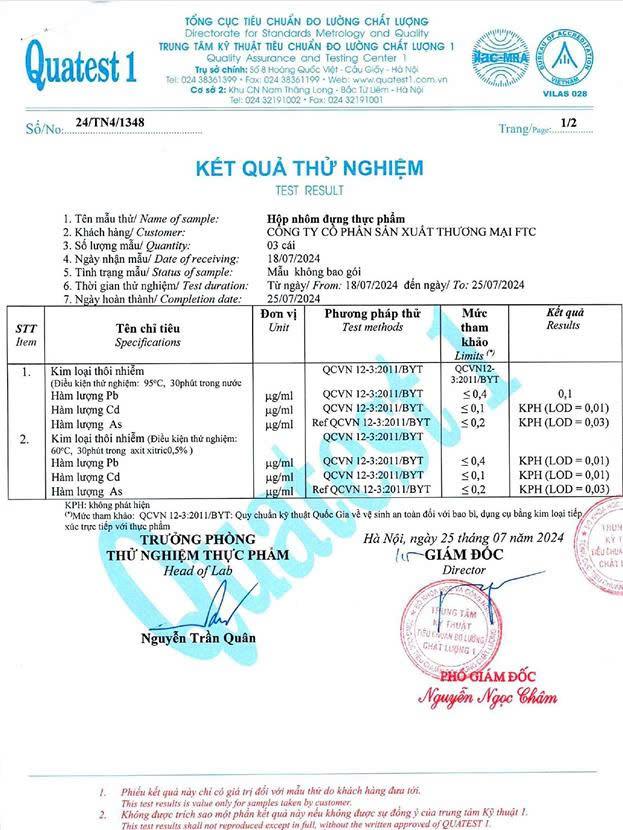 Khay nhôm đựng sầu riêng cấp đông đạt tiêu chuẩn thử nghiệm.