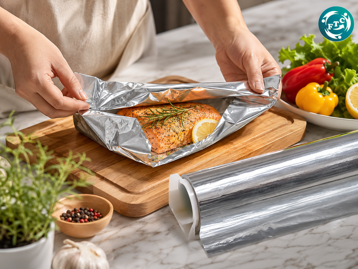 Giấy bạc bọc thực phẩm giữ thực phẩm tươi ngon.