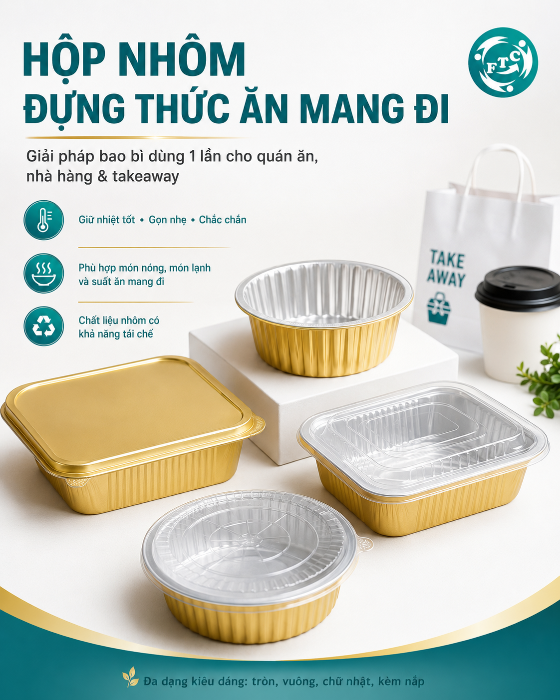 Hộp nhôm đựng thức ăn mang đi