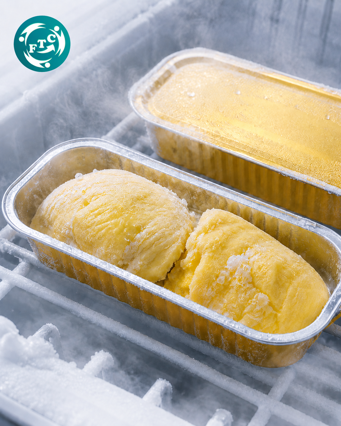 Khay nhôm đựng sầu riêng cấp đông tiêu chuẩn.