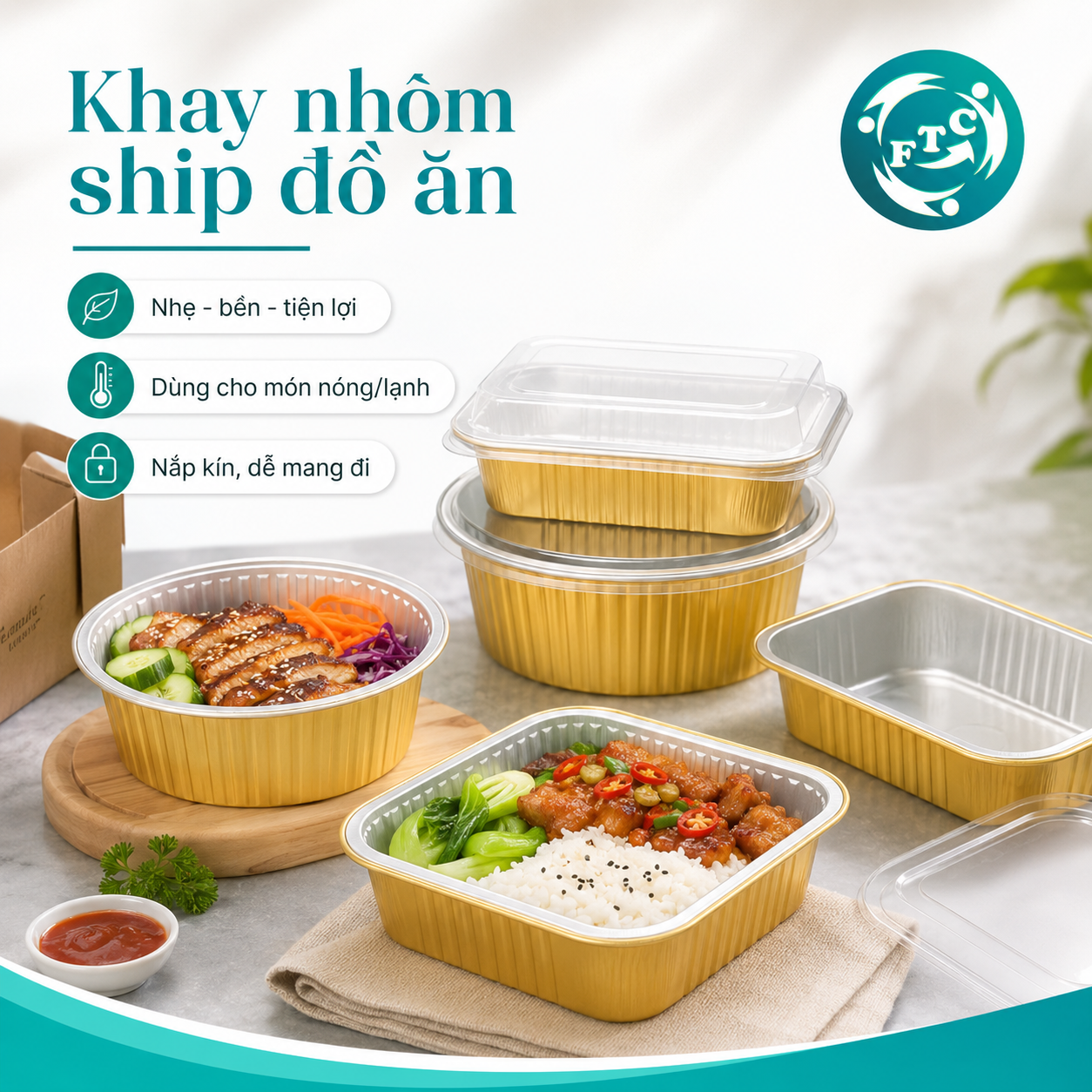 Khay nhôm ship đồ ăn