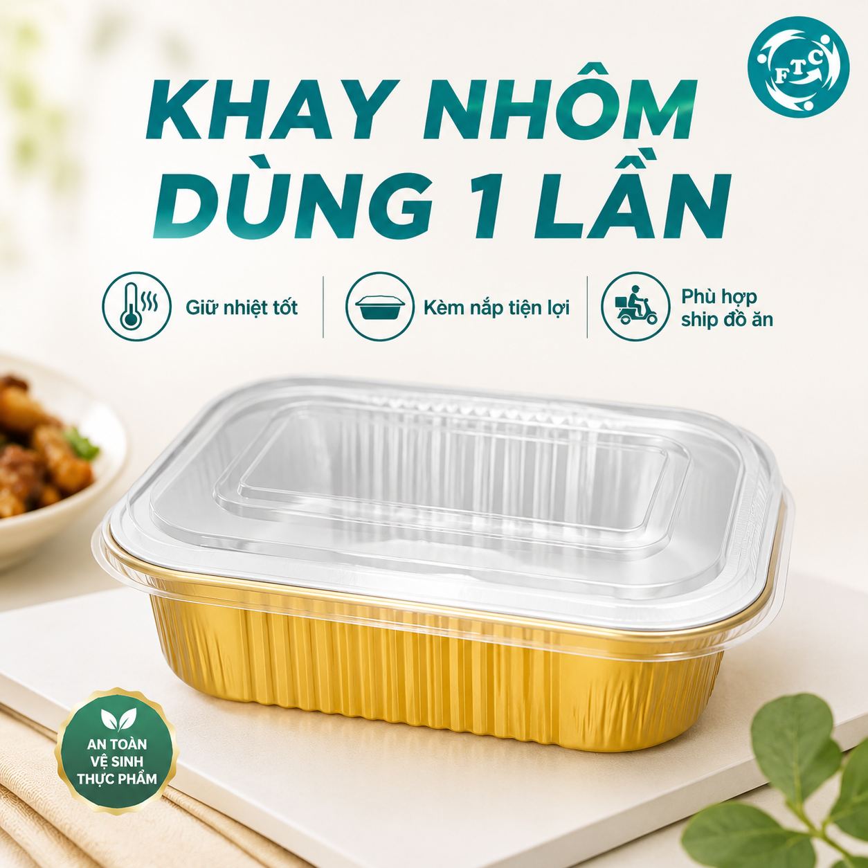 Sản phẩm khay nhôm ship đồ ăn an toàn thực phẩm