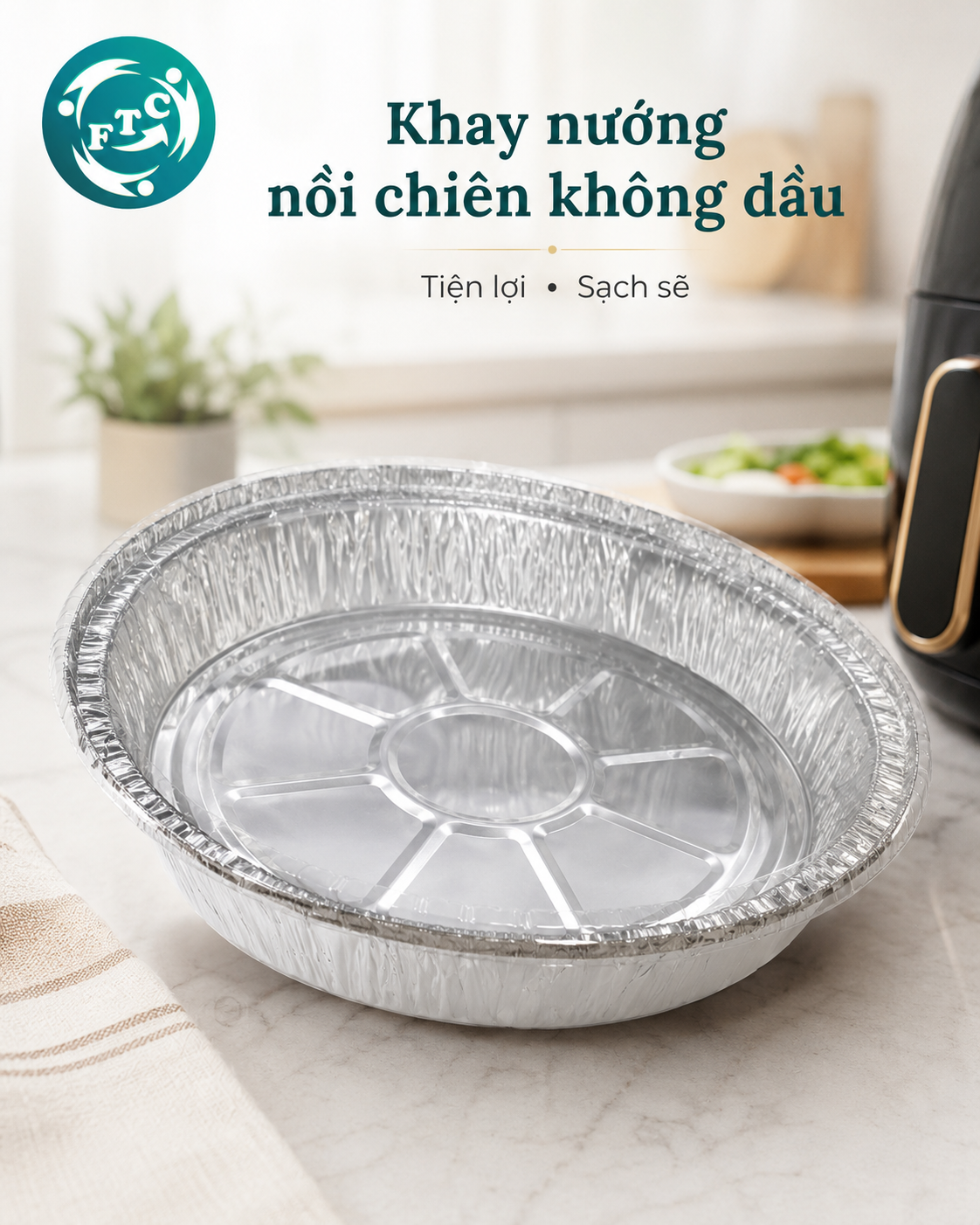 Khay nướng nồi chiên không dầu FTC hỗ trợ quá trình chế biến thực phẩm thuận tiện hơn