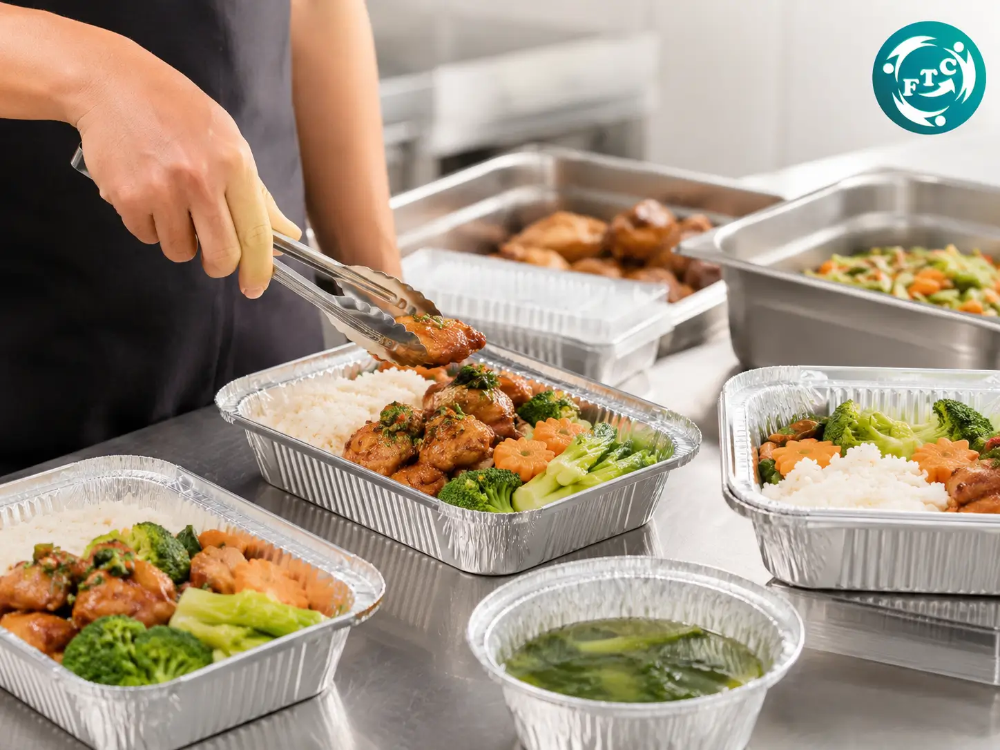 Khay nhôm cho quán cơm văn phòng phù hợp giờ cao điểm