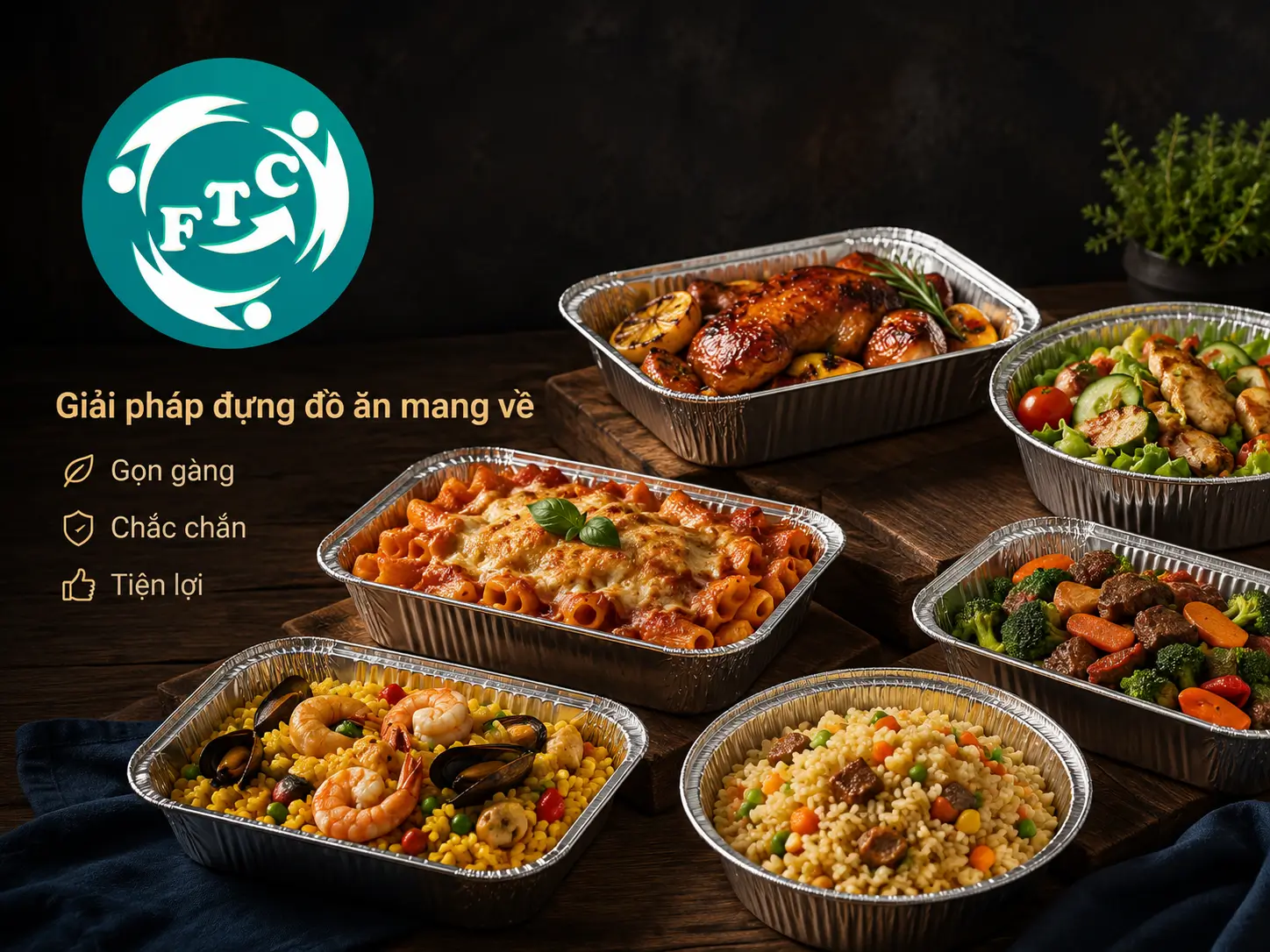 Khay nhôm bạc đựng đồ ăn take away