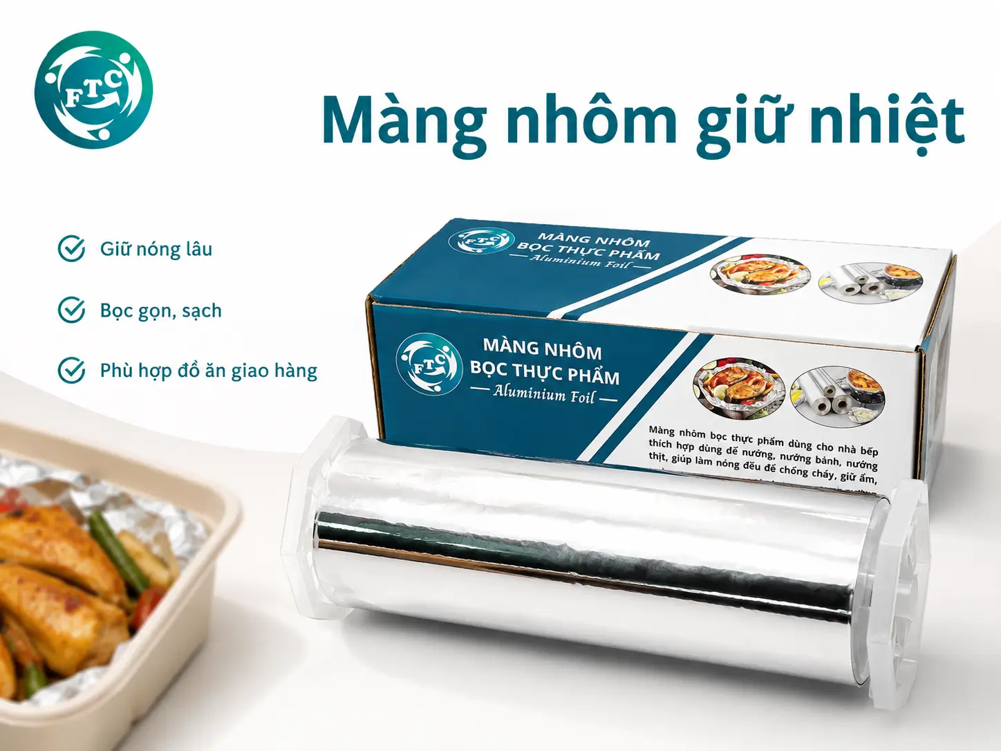 Màng nhôm giữ nhiệt đồ ăn giao hàng
