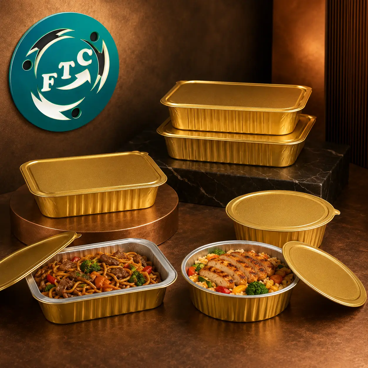 Khay nhôm cao cấp nắp seal giúp mỗi phần ăn được hoàn thiện gọn gàng và ấn tượng hơn