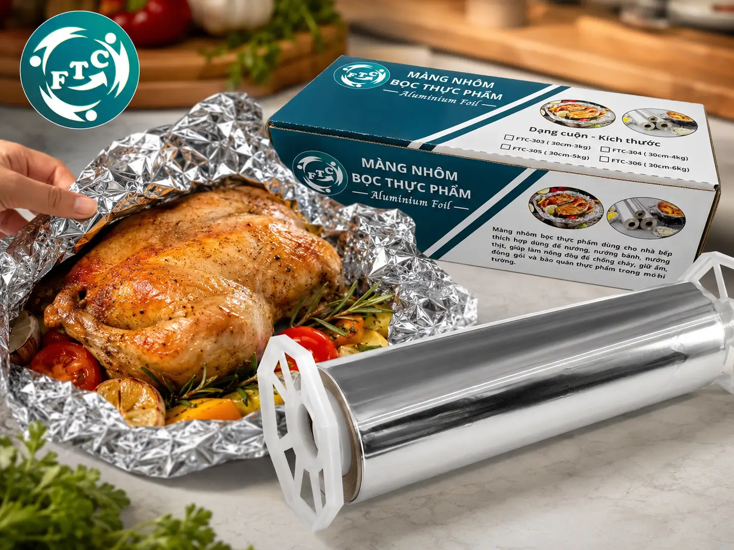 Giấy bạc bọc gà nướng góp phần mang đến trải nghiệm nấu nướng tiện lợi trong mỗi gian bếp