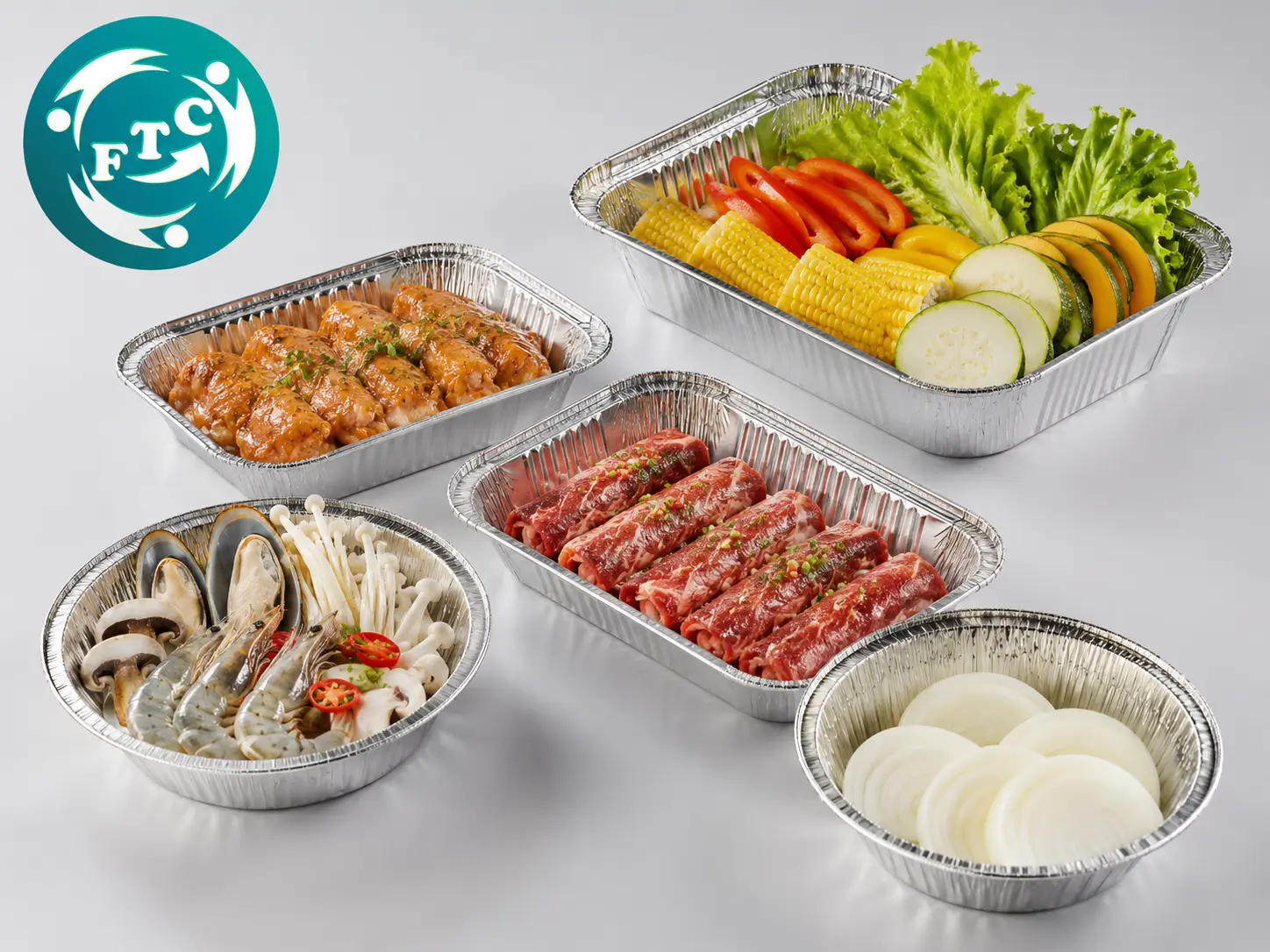 Một phần đồ nướng hấp dẫn càng trở nên bắt mắt hơn khi được đựng trong khay nhôm bạc
