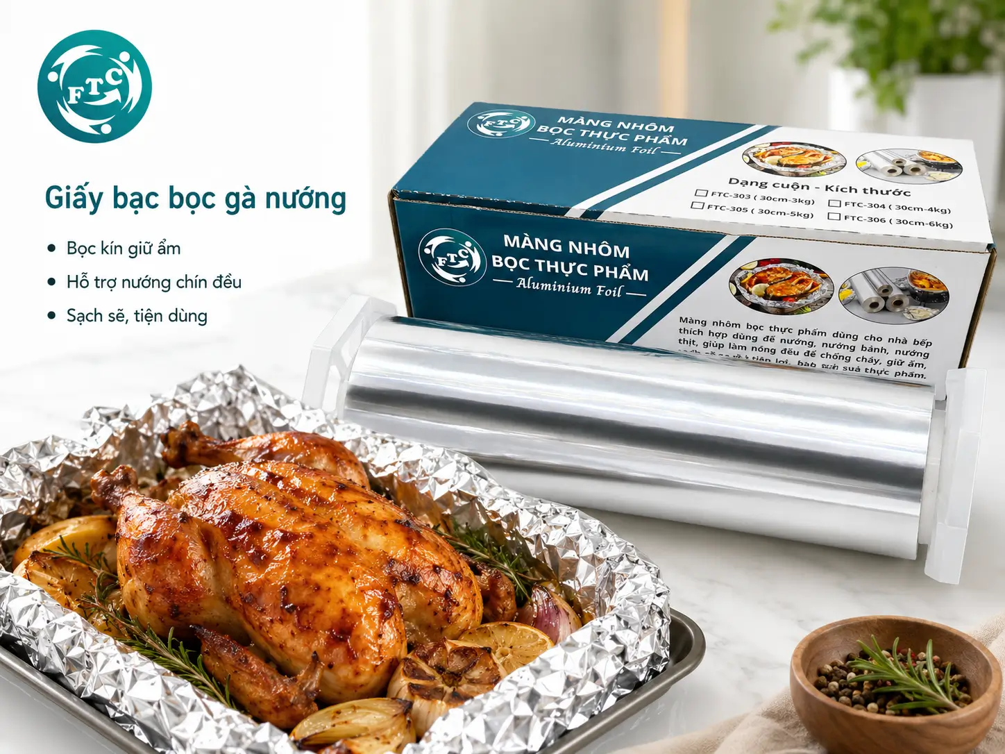 Những món gà nướng thơm ngon luôn cần sự hỗ trợ của giấy bạc bọc gà nướng trong quá trình chuẩn bị