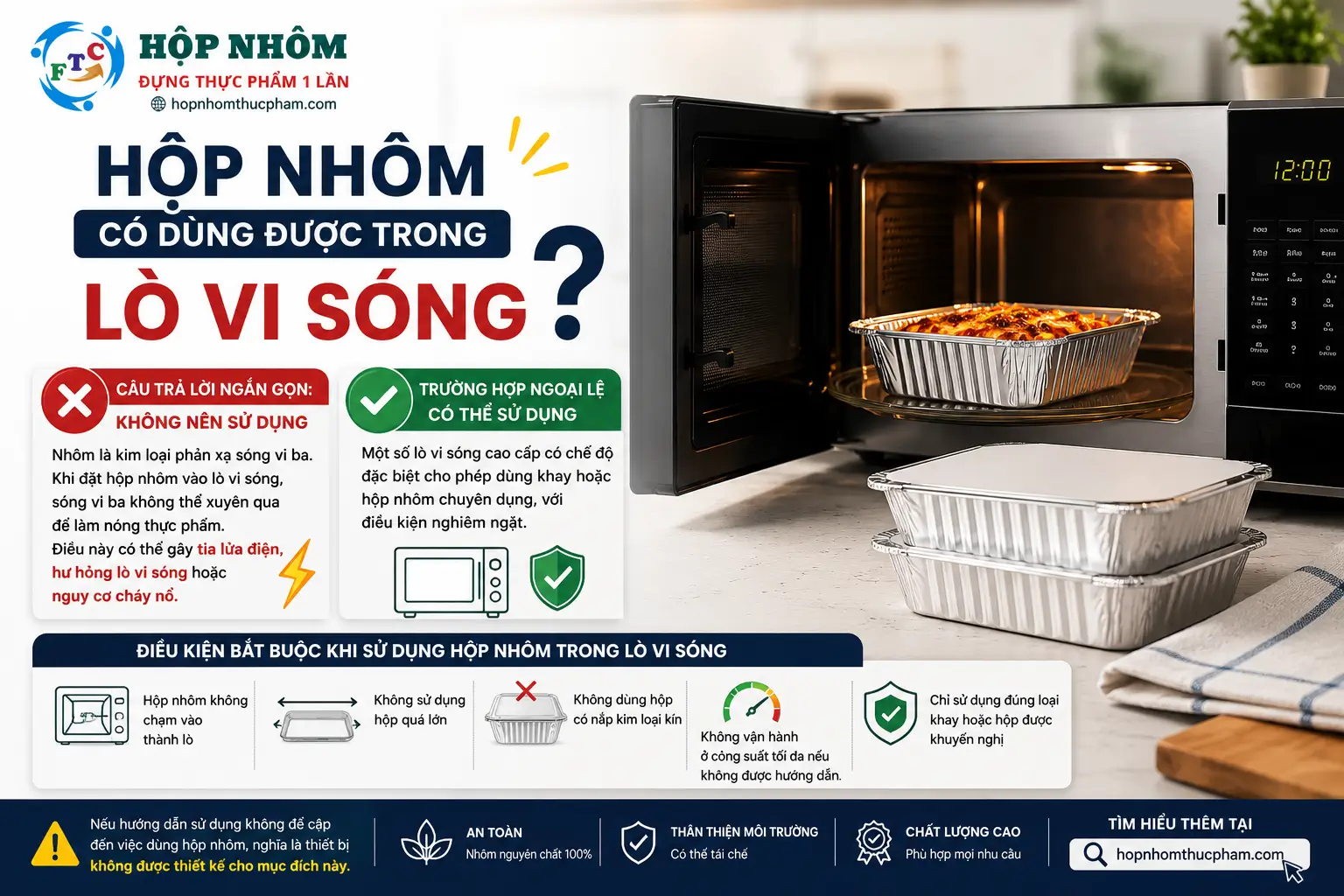 Hộp nhôm có dùng được trong lò vi sóng không?